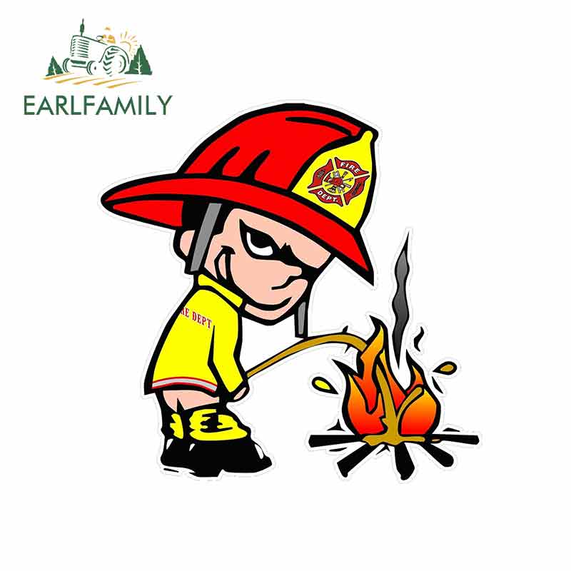 Car Accessories Online - EARLFAMILY 13cm X 13cm For Fireman