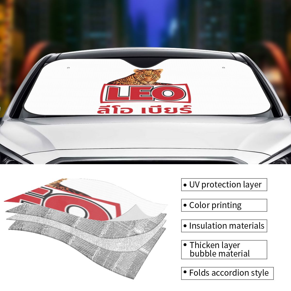 Leo Beer Bangkok Sunshade Wind - Car Accessories Bangkok review and price