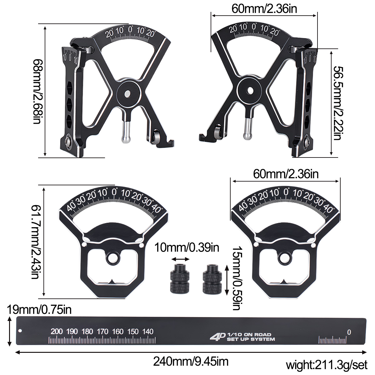 1/10 On Road Aluminum 4D SET-U - Car Accessories Online review and price